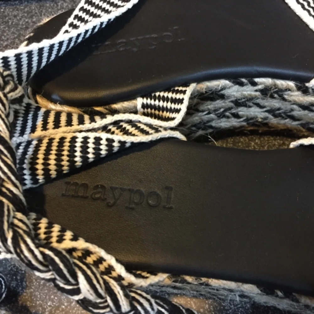 Maypol Black and White Platform Sandals